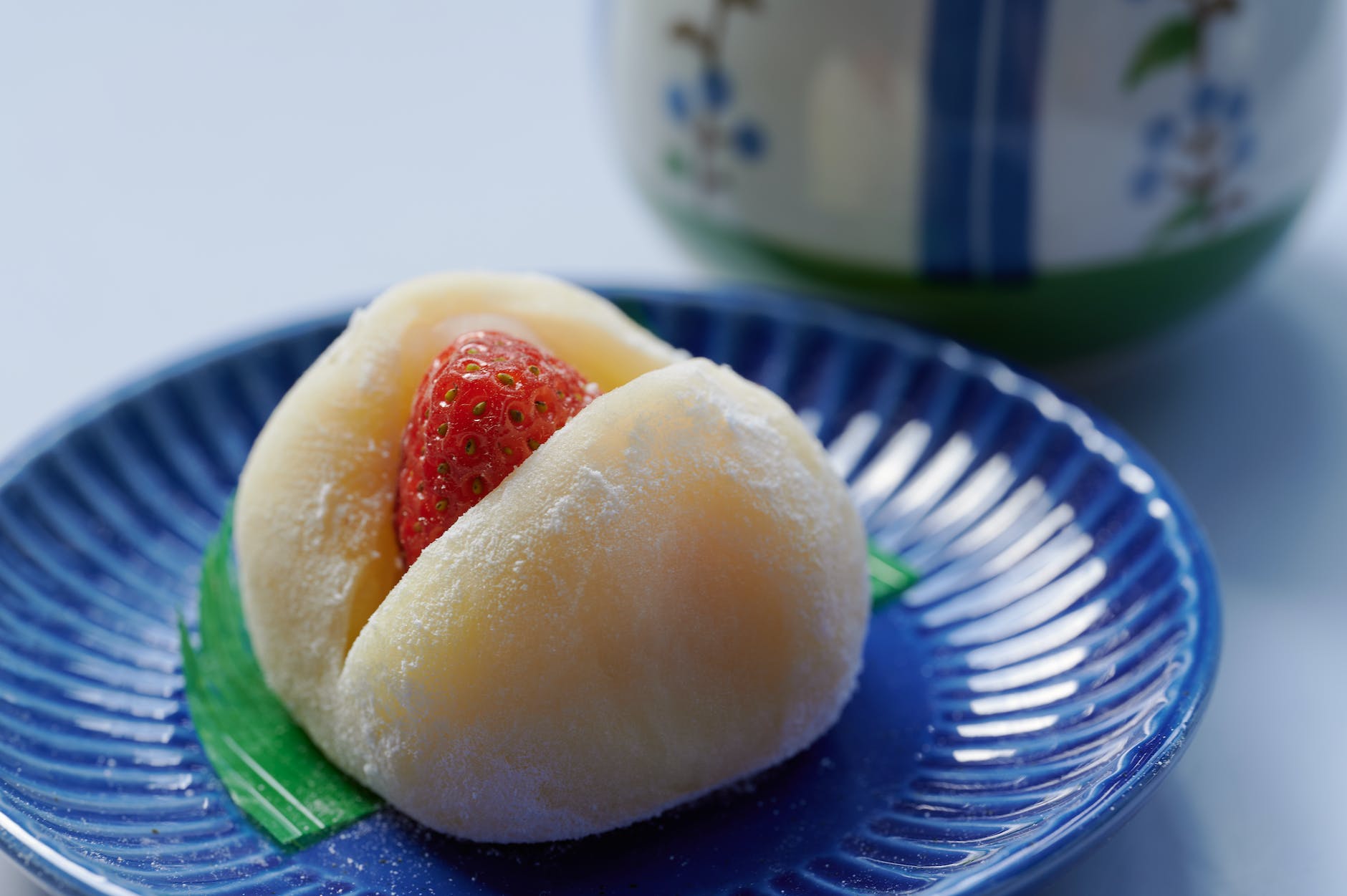 a mochi with strawberry
