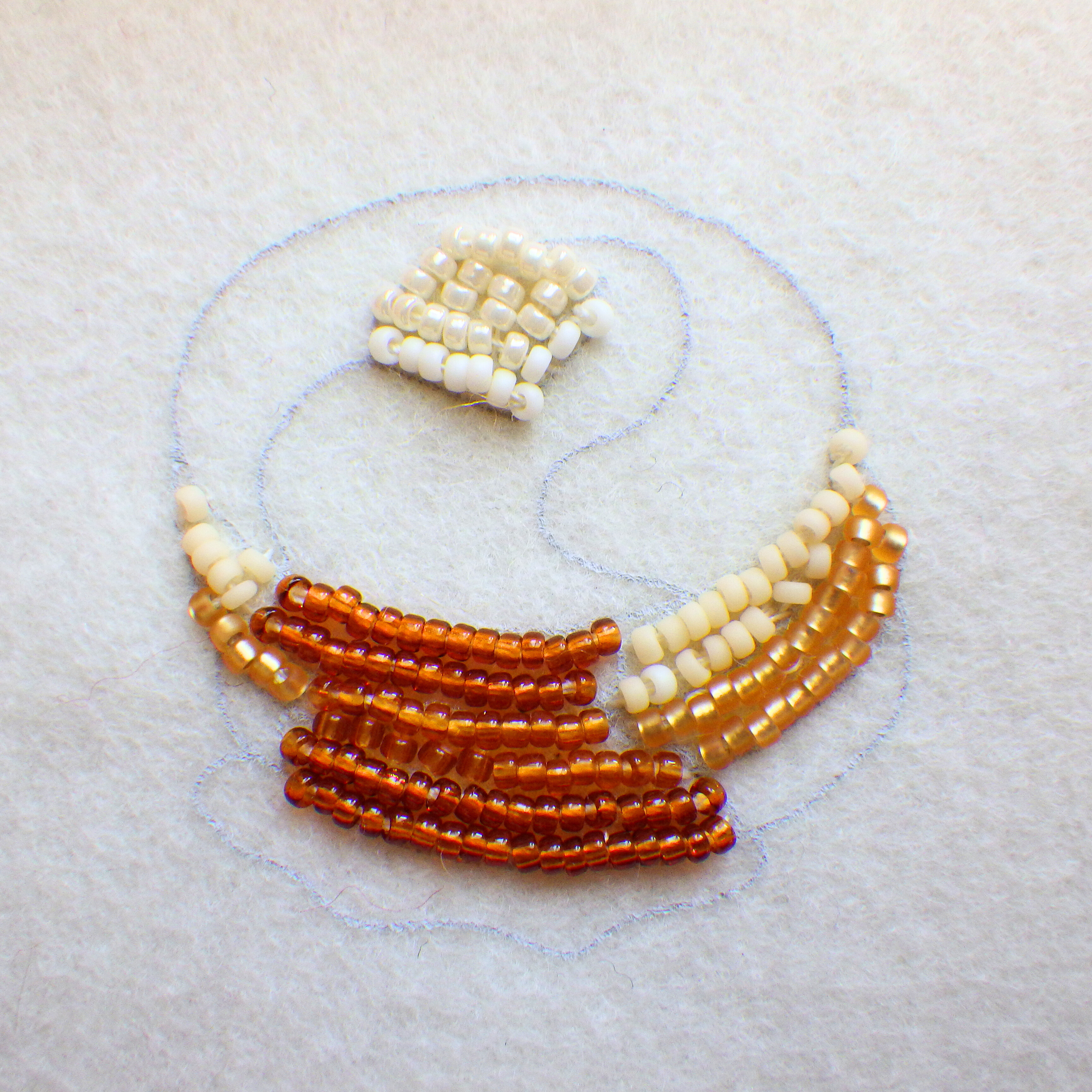 シロップの濃淡は、2色のビーズで表現