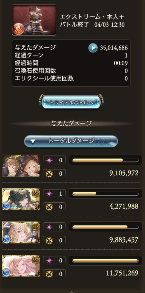 SWARM編成での3500万討伐結果