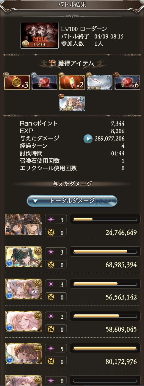 202604古戦場100HELLメンバー討伐時間エッセル